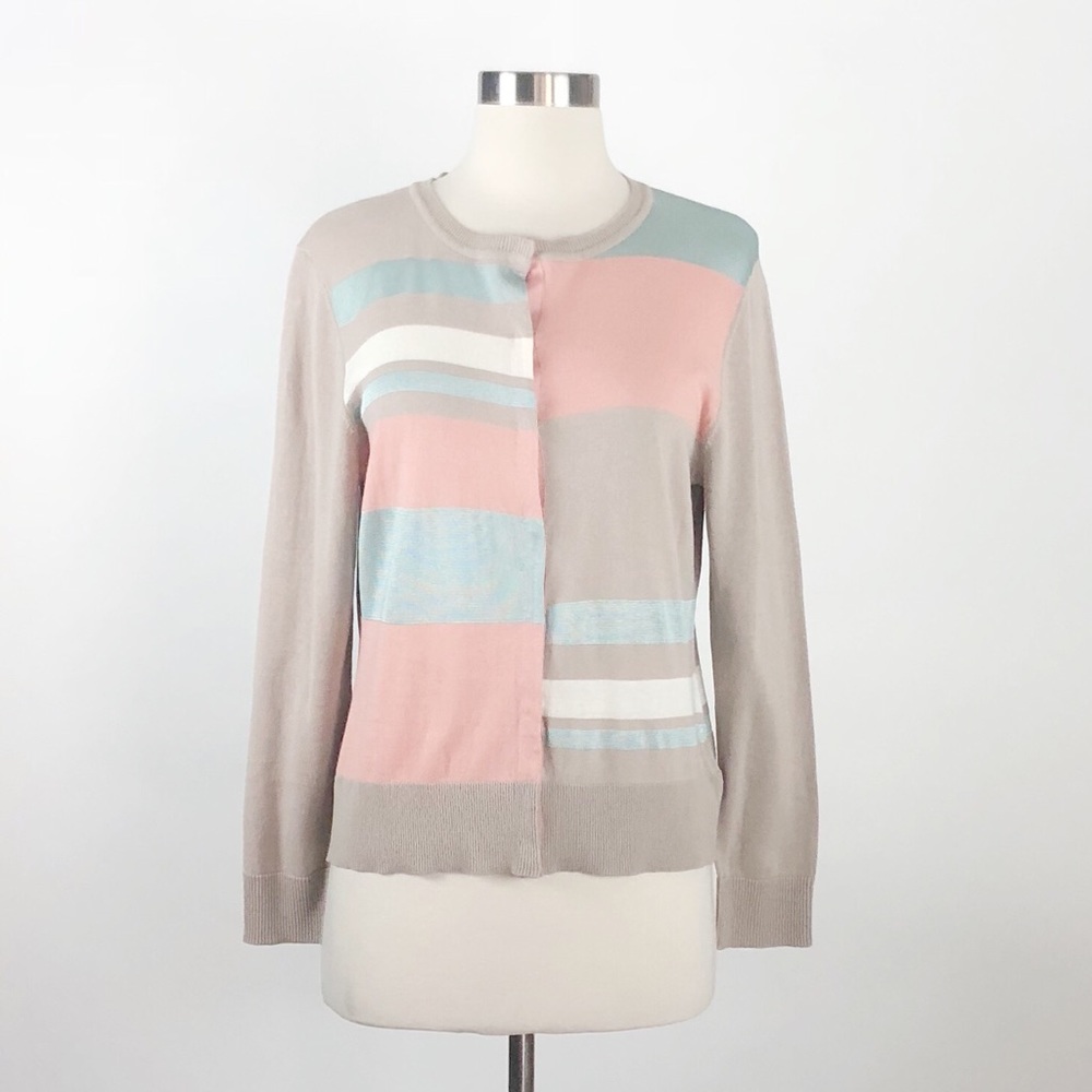Byron Lars | Color Block Stripe Cardigan Top